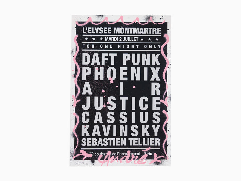 André - Dream Concert "Daft Punk, L'Elysée Montmartre" - Black/Metallic Silver (enhanced by hand)