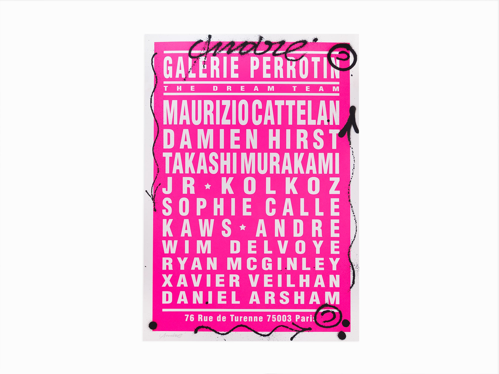 André - Dream Gallery (Galerie Perrotin) Neon Pink (enhanced by hand)