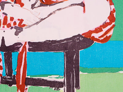 Claire Tabouret - Self Portrait in a Robe (purple) Ukiyo-e