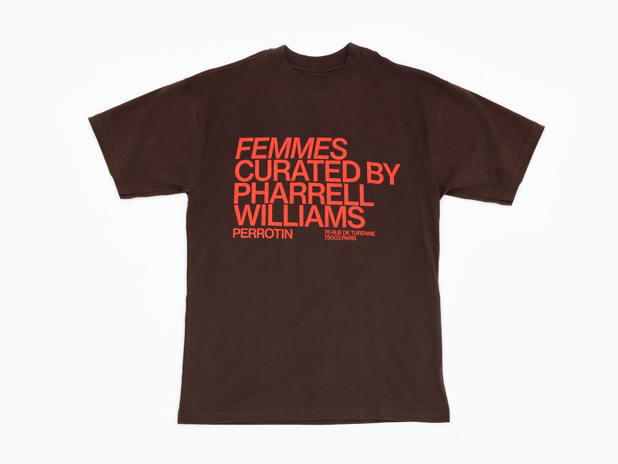 Perrotin x Pharrell Williams - Brown T-Shirt "Femmes, Curated by Pharrell Williams"