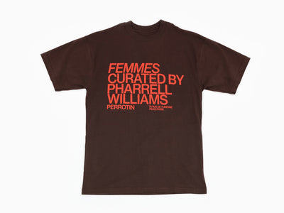 Perrotin x Pharrell Williams - Brown T-Shirt "Femmes, Curated by Pharrell Williams"