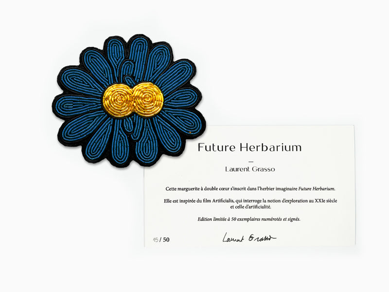 Laurent Grasso - Future Herbarium (Blue Daisy Brooch)