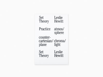 Leslie Hewitt - Set Theory (GEP)