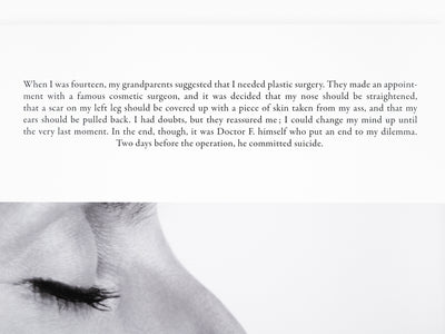 Sophie Calle - "La chirurgie esthétique"