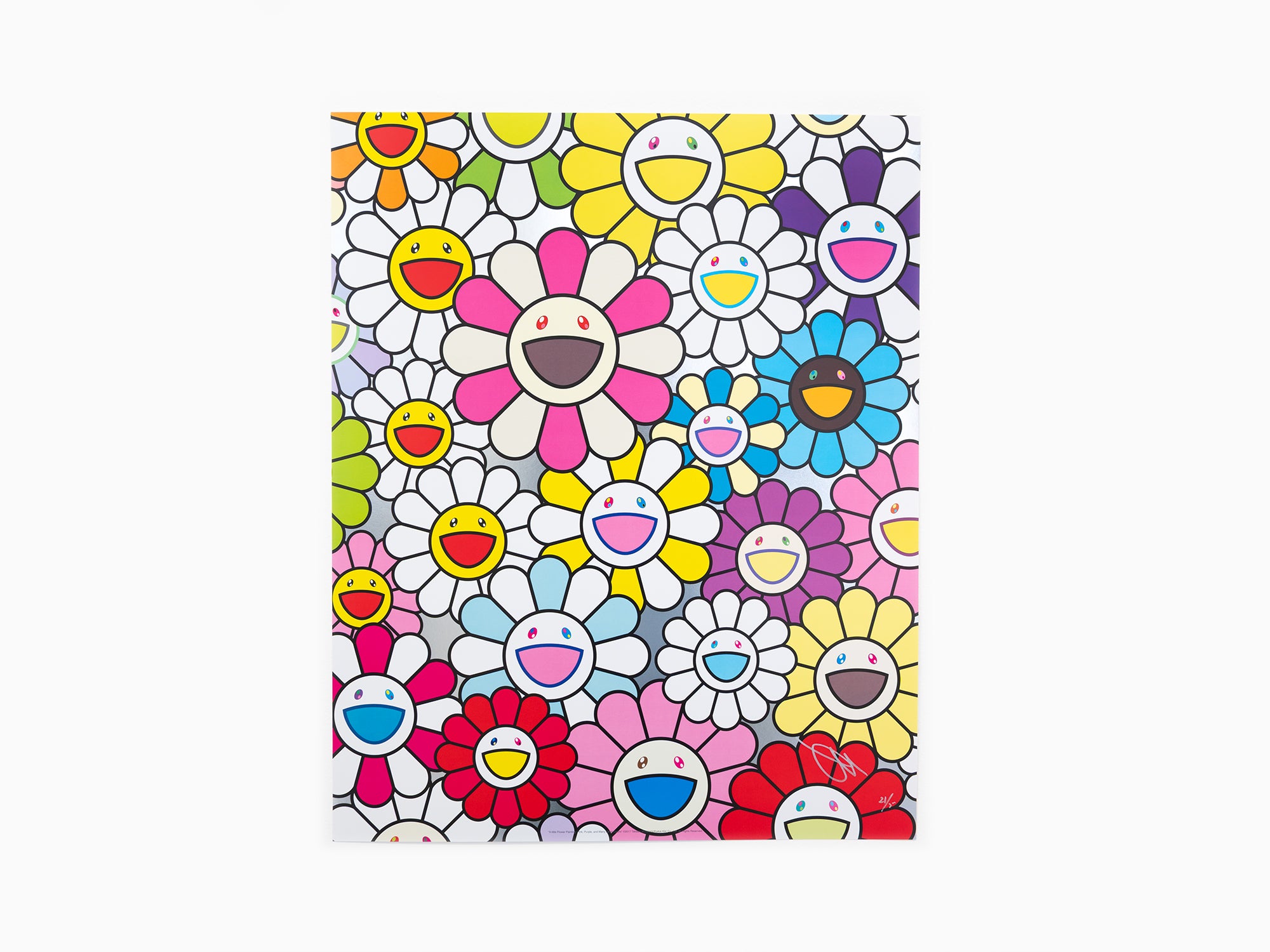Takashi Murakami - Une petite peinture florale : rose, violet et bien d'autres couleurs