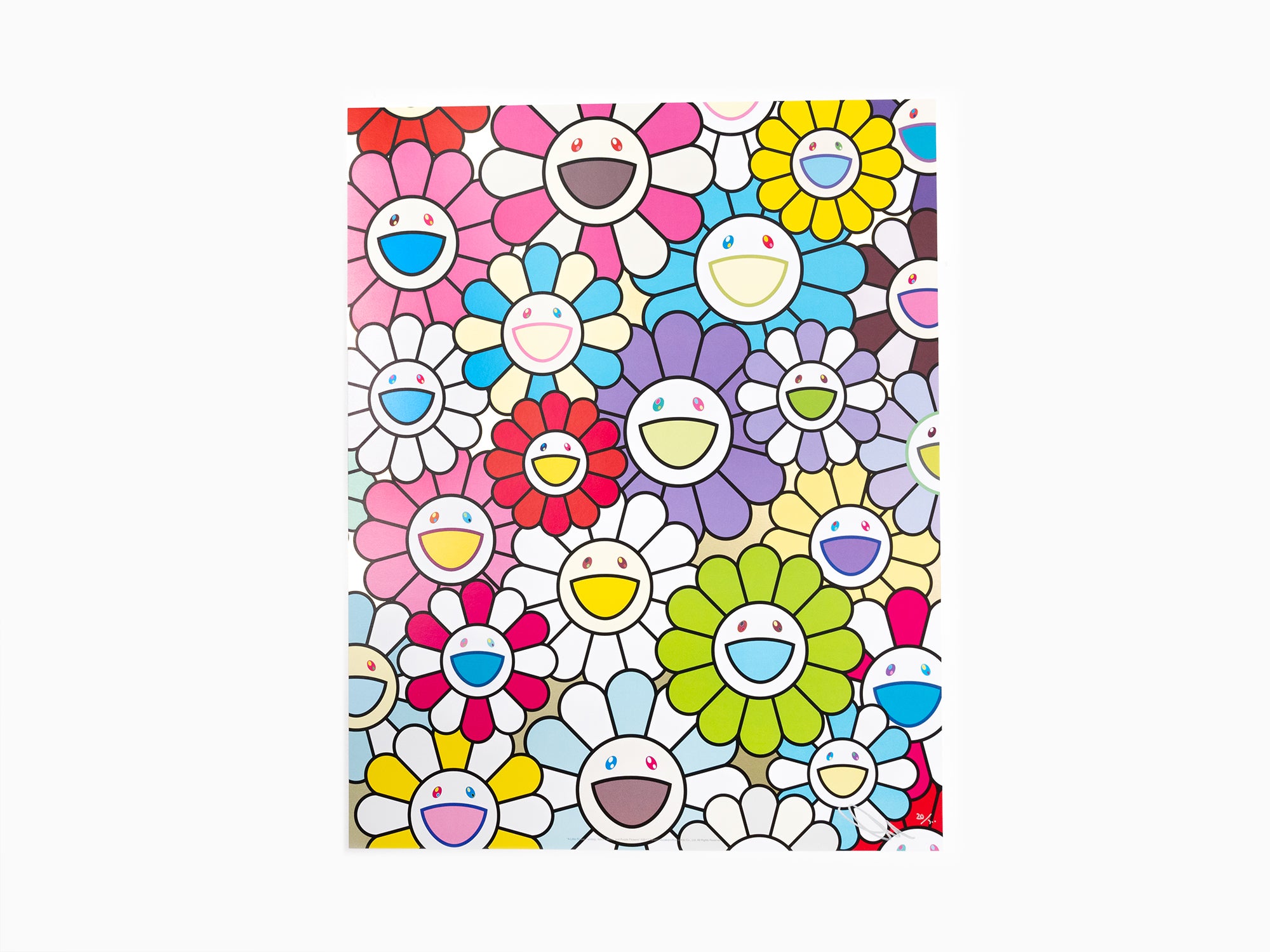 Takashi Murakami - A Little Flower Painting : Yellow, White and Purple Flowers