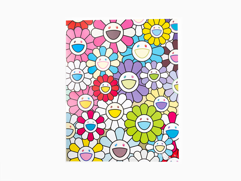 Takashi Murakami - A Little Flower Painting : Yellow, White and Purple Flowers