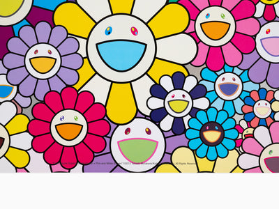 Takashi Murakami - Champagne Supernova : Multicolor + Pink and White Stripes