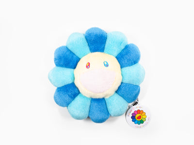 Takashi MURAKAMI - Flower Cushion - 30 cm - Blue & Light Blue (Pink mouth)