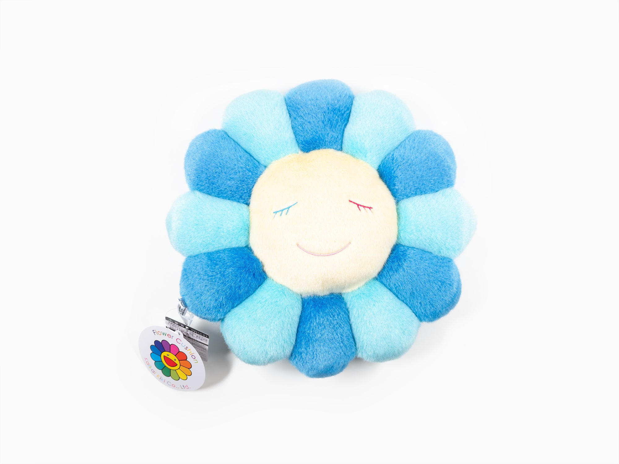 Takashi MURAKAMI - Flower Cushion - 30 cm - Blue & Light Blue (Pink mouth)