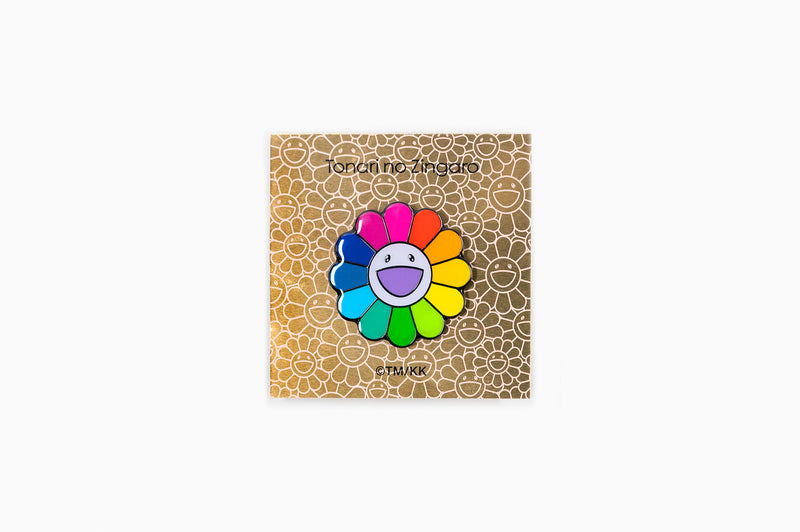 Takashi Murakami - Flower 37mm Rainbow & White Pins