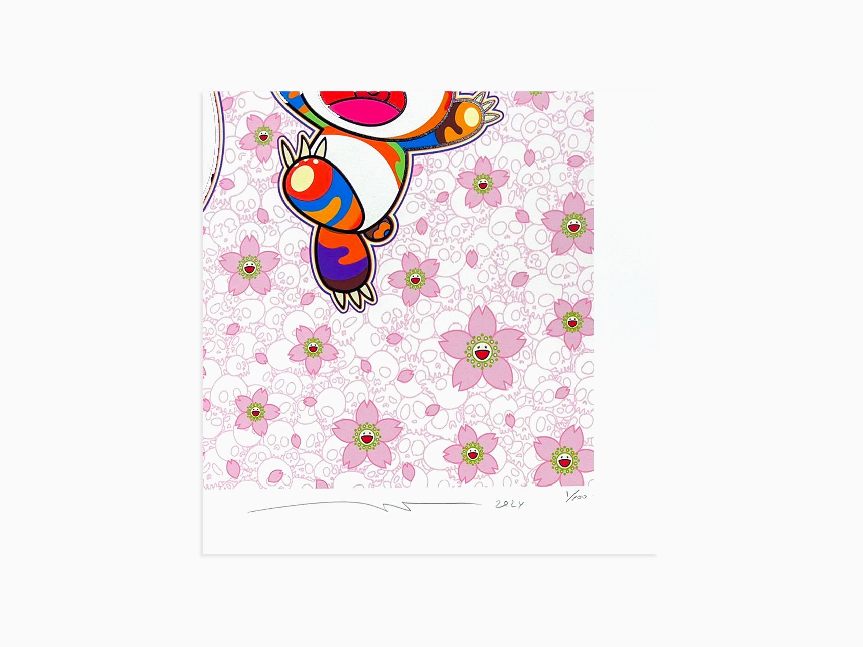 Takashi Murakami - Panda Parent and Cub in a Shower Cherry Blossom