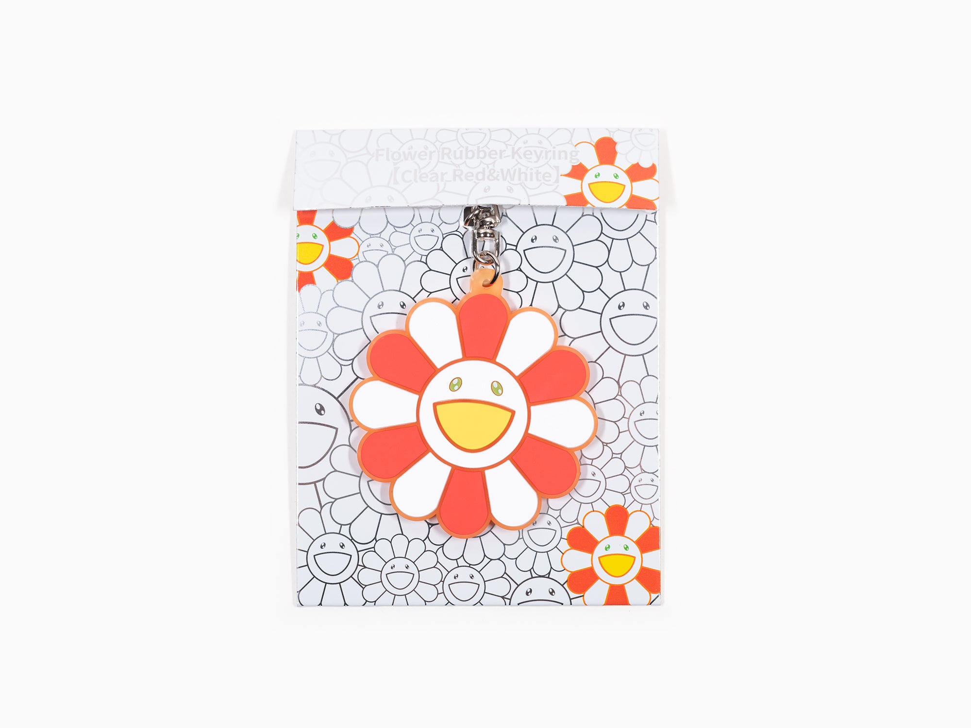 Takashi Murakami - Flower Rubber Keyring - Clear Red & White