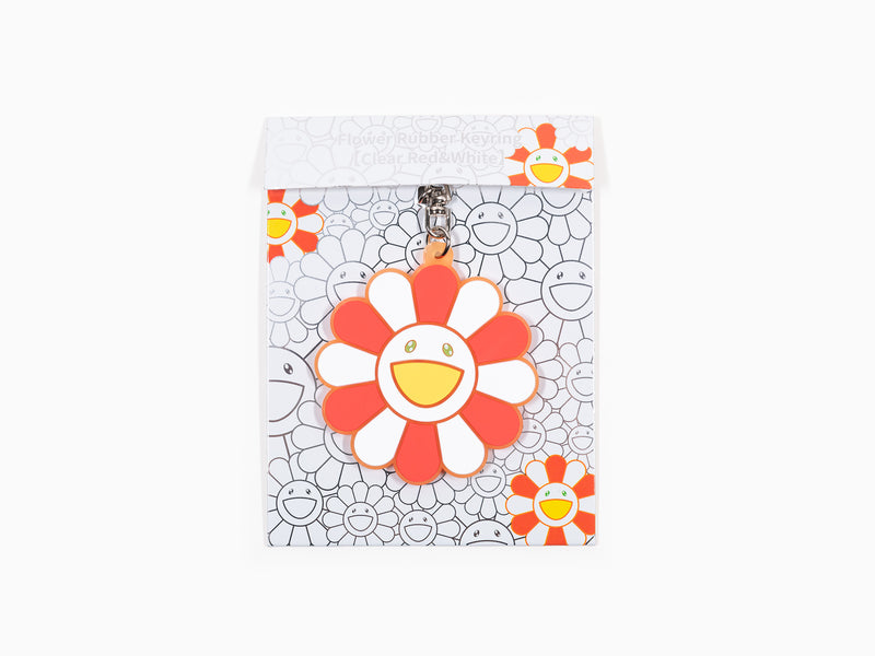 Takashi Murakami - Flower Rubber Keyring - Clear Red & White