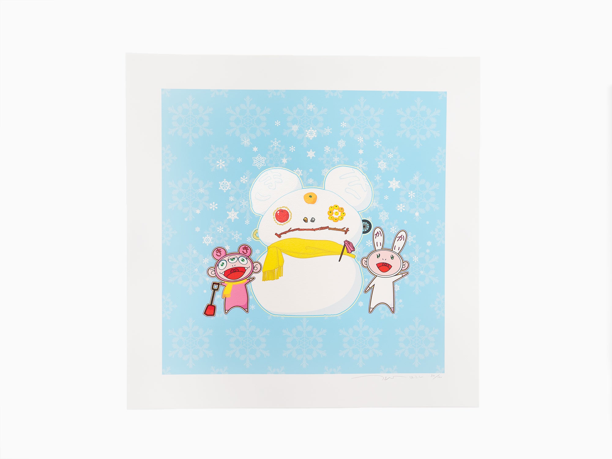 Takashi Murakami - Snow, Moon and Flower : Snowman with Kaikai and Kiki