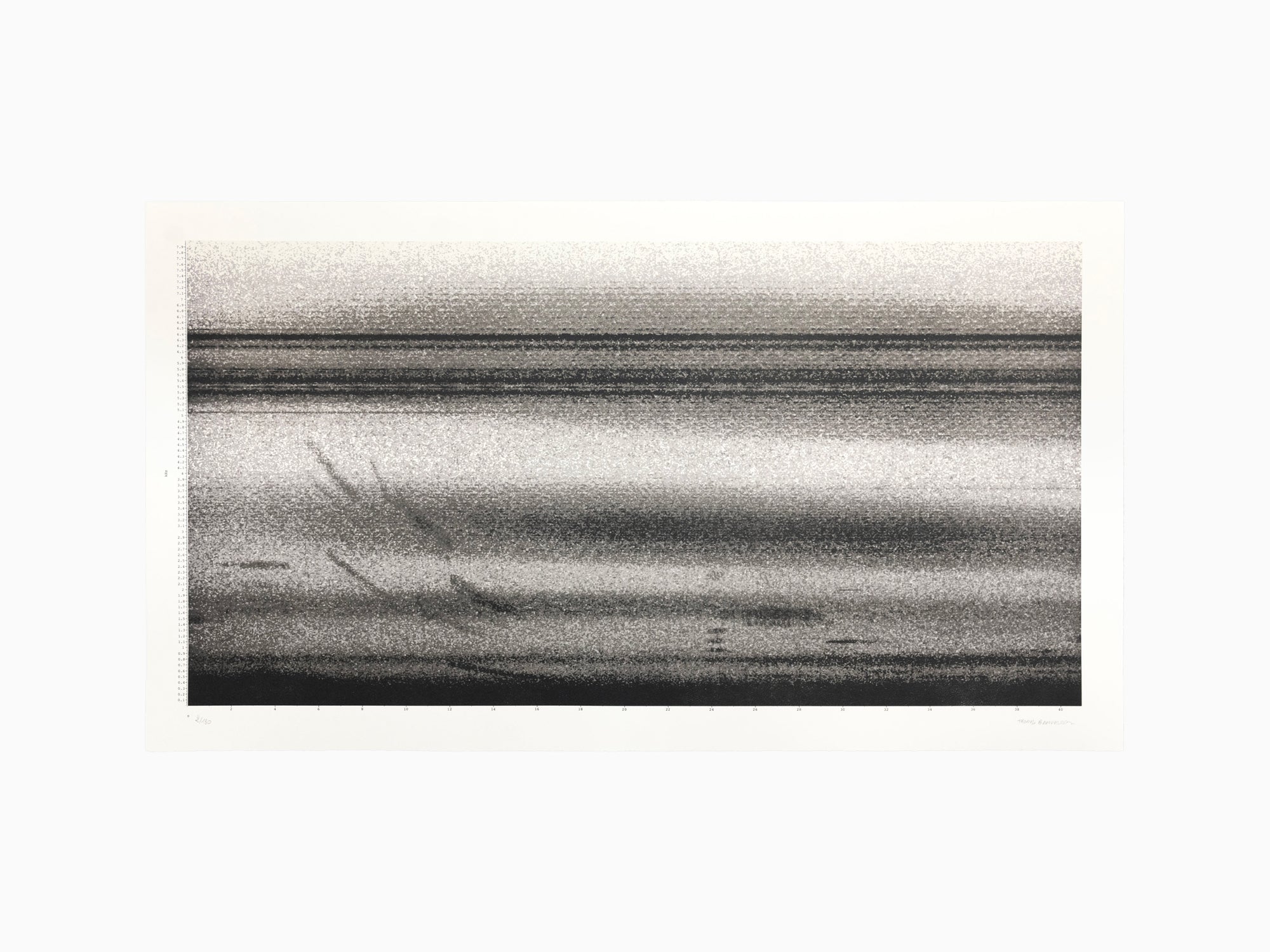Thomas Bangalter - Étoffe sonore pour La Caverne du Pont Neuf – Spectrogramme préparatoire, extrait de 41 secondes, 2026