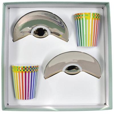Julio Le Parc - Cofret tasses a cafe (soucoupes platinees)