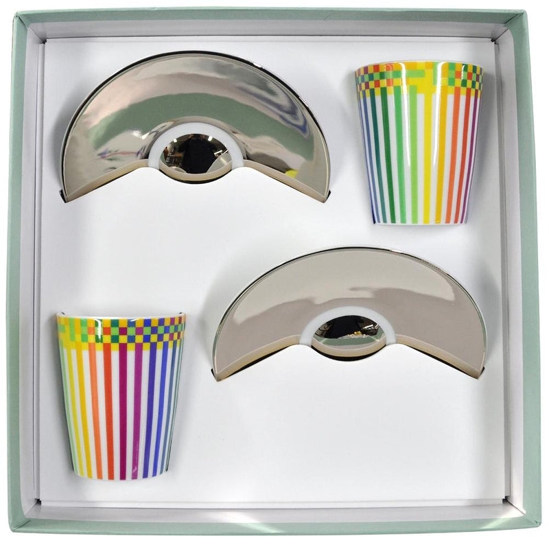 Julio Le Parc - Cofret tasses a cafe (soucoupes platinees)
