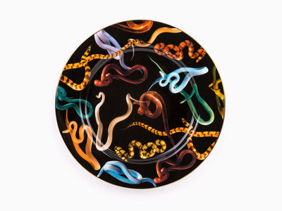 Seletti wears Toiletpaper - Assiette porcelaine dorée - Snakes