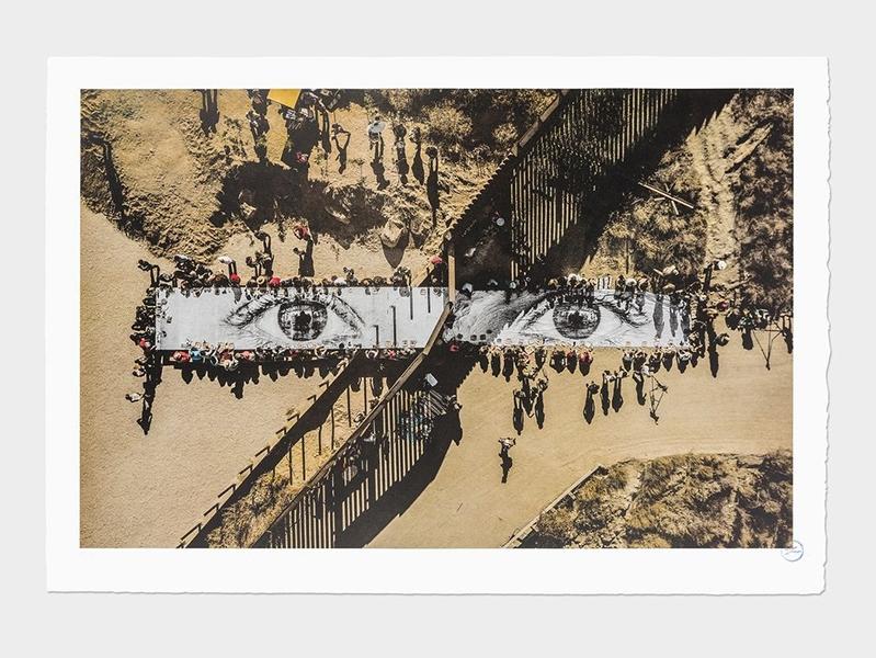 JR - Migrants, Mayra, picnic across the border, Tecate, Mexico, USA, 2017