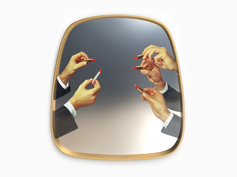 Seletti wears Toiletpaper - Miroir doré Lipsticks (petit modèle 54 x 59 cm)