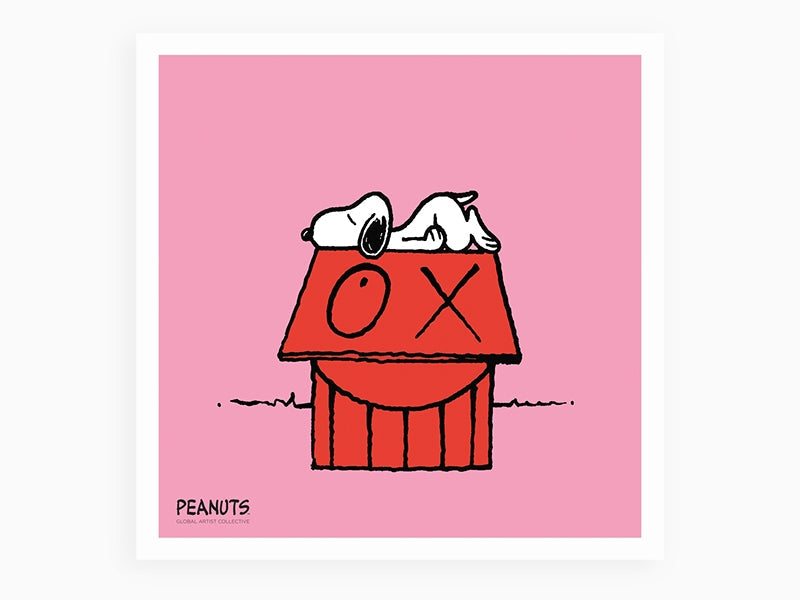 André - Snoopy naps on the red house - pink