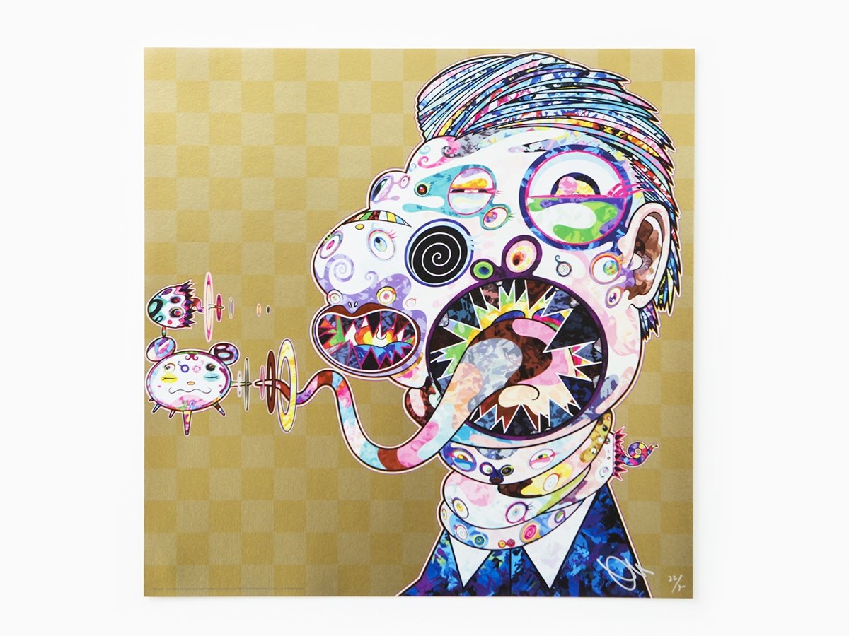 Takashi Murakami - Homage to Francis Bacon - fond doré (panneau droit homme)