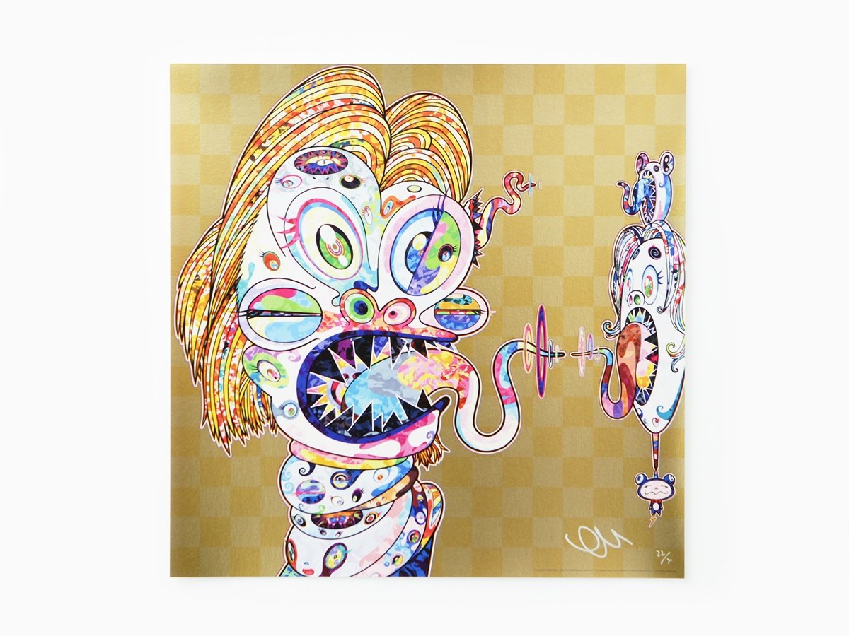 Takashi Murakami - Homage to Francis Bacon - fond doré (panneau gauche femme)