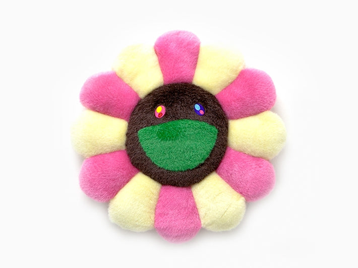 Takashi MURAKAMI - Flower cushion - 30cm - Pink Ivory & Brown (green mouth)