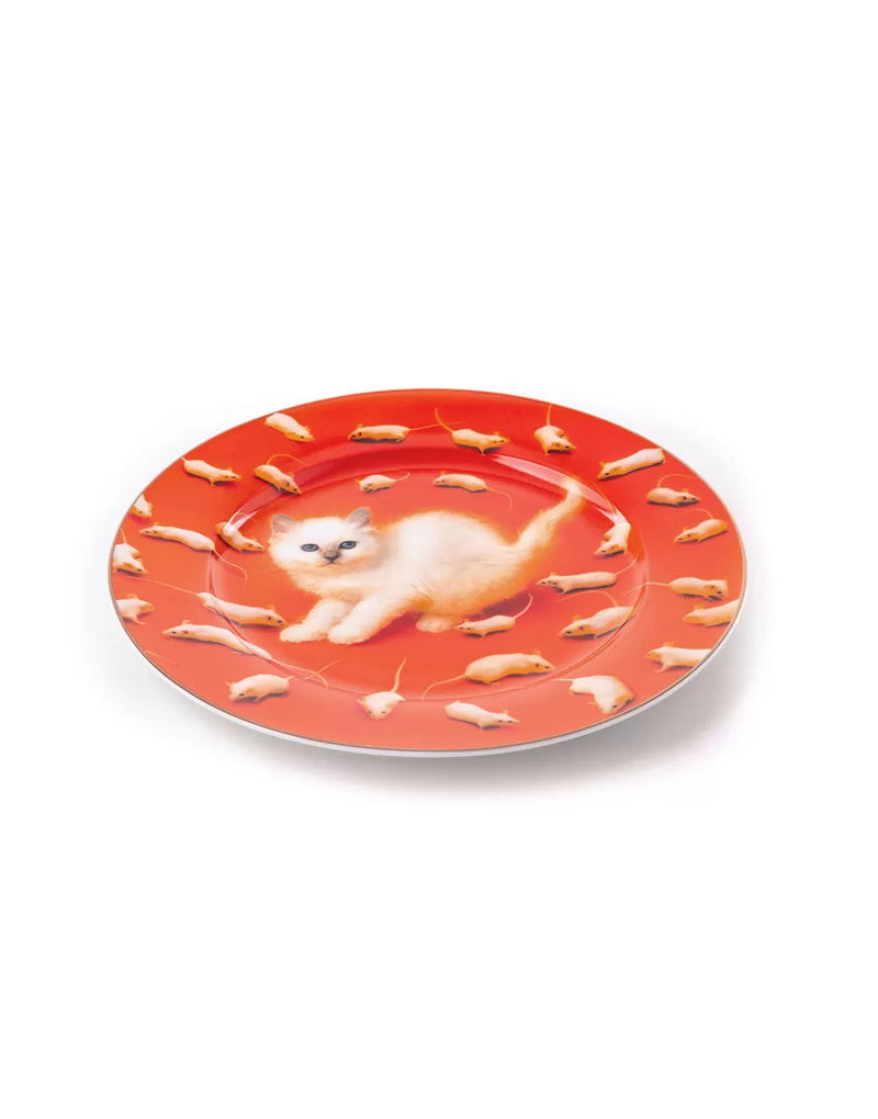 Seletti wears Toiletpaper - porcelain plate gold border Kitten