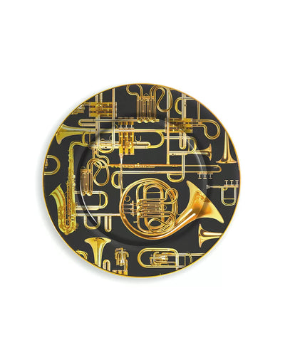 Seletti wears Toiletpaper - porcelain plate gold border Trumpets
