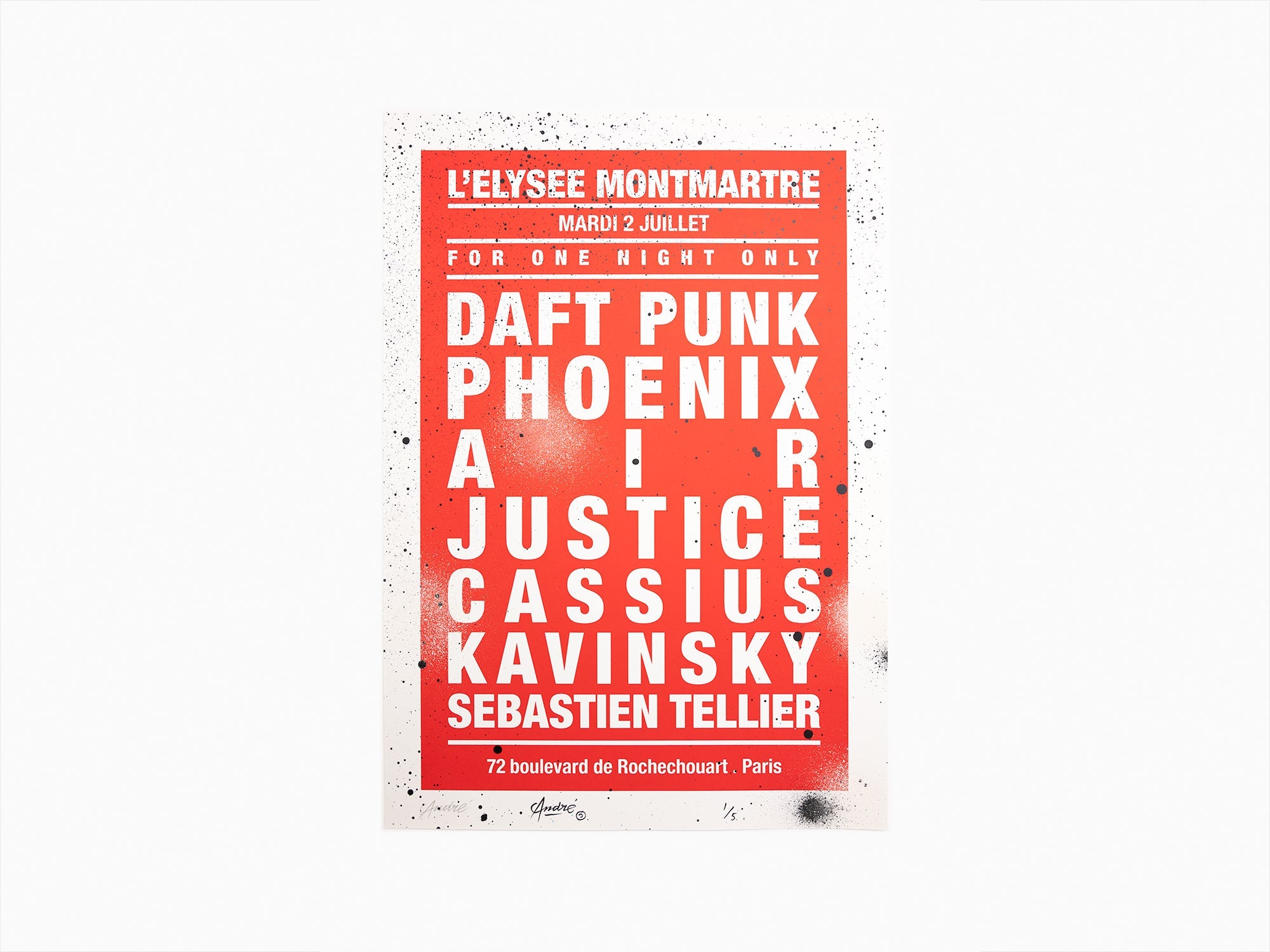 André - Dream Concerts (Daft Punk) Red / White (enhanced by hand)