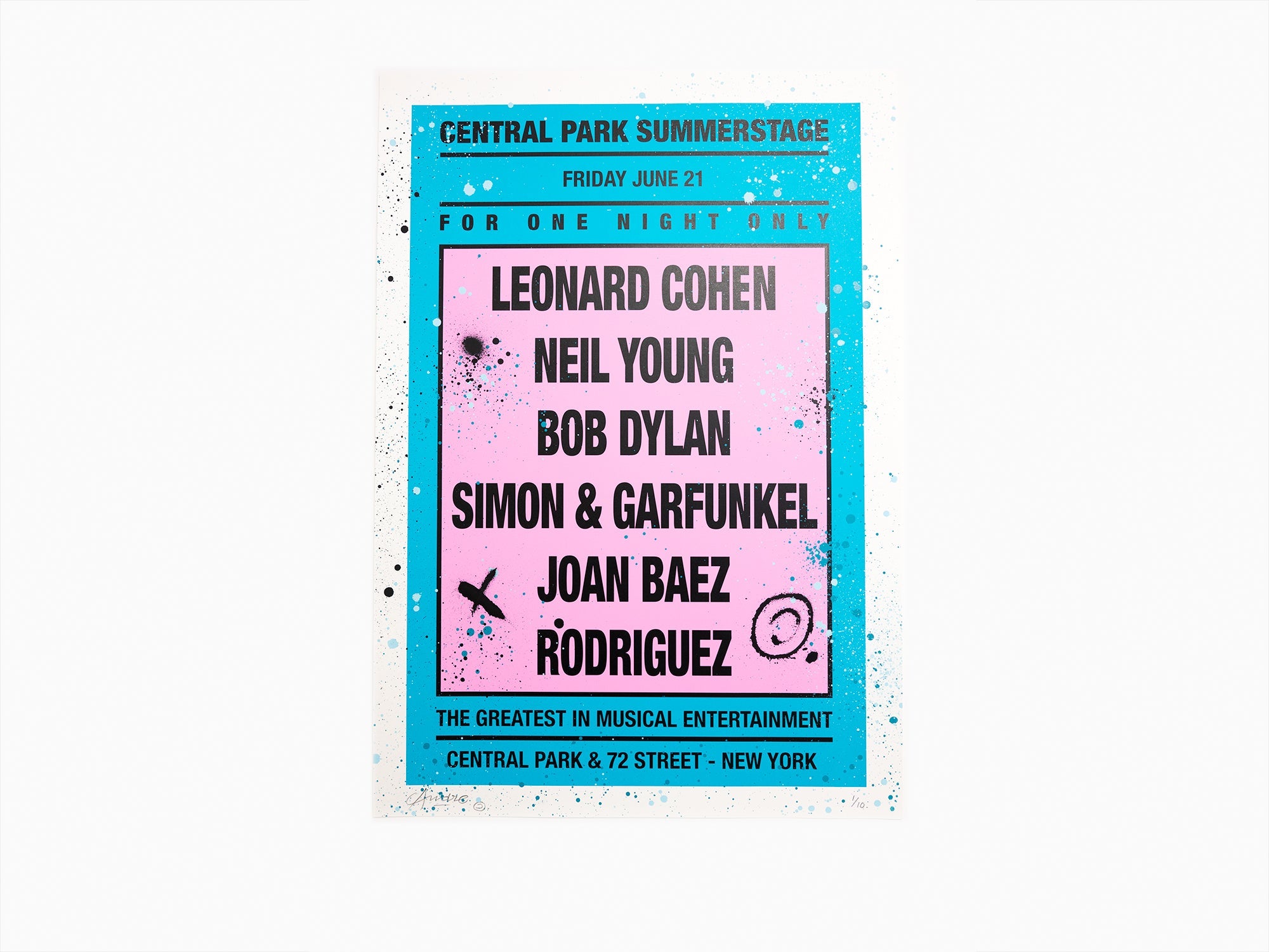 André - Dream Concert (Leonard Cohen) Blue / Pink (enhanced by hand)