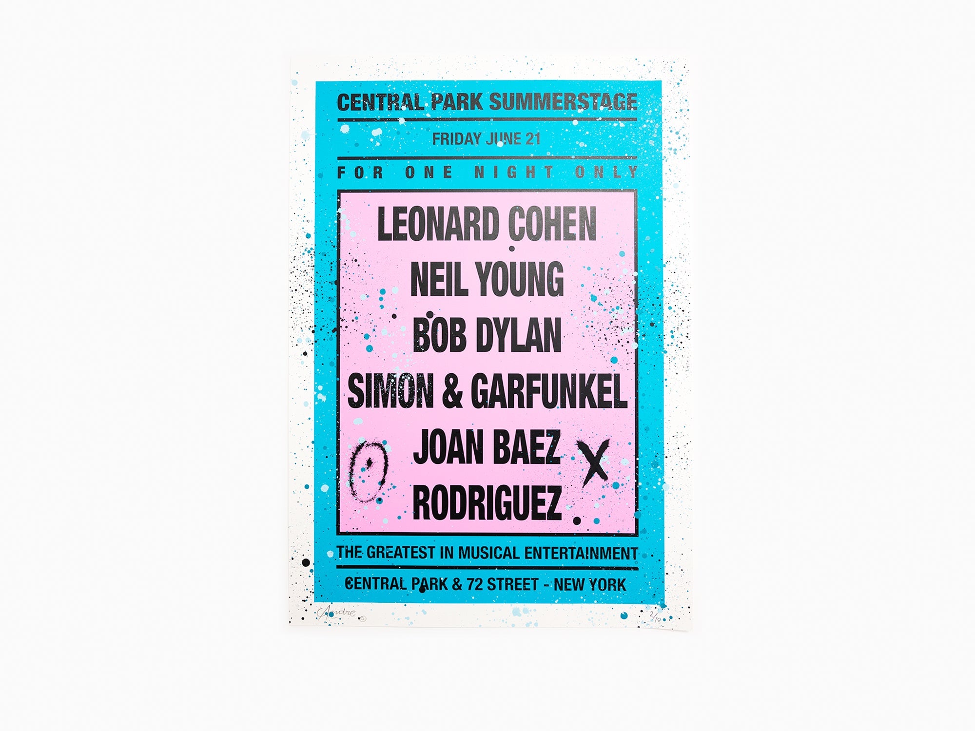 André - Dream Concert (Leonard Cohen) Blue / Pink (enhanced by hand)