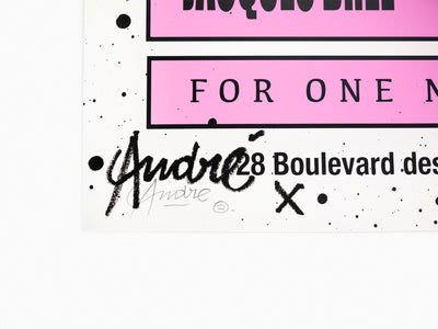 André - Dream Concert (Serge Gainsbourg & Barbara) Pink / Black (enhanced by hand)