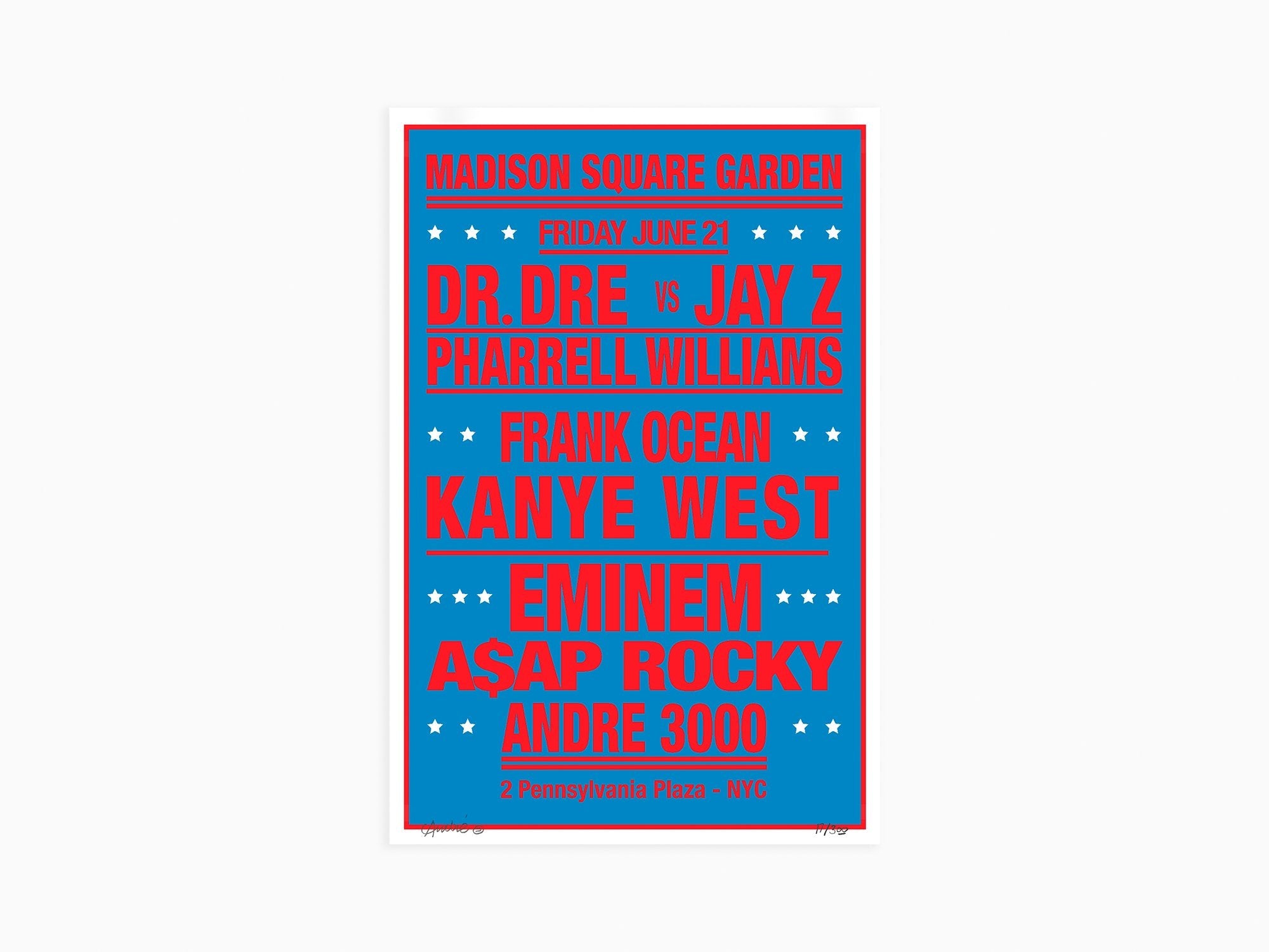 André - Dream concert "Dr. Dre Jay Z, Madison Square Garden" - Blue/Red