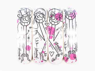 André - Skateboard - 4 Skate Deck set "Ménage à trois ou quatre"