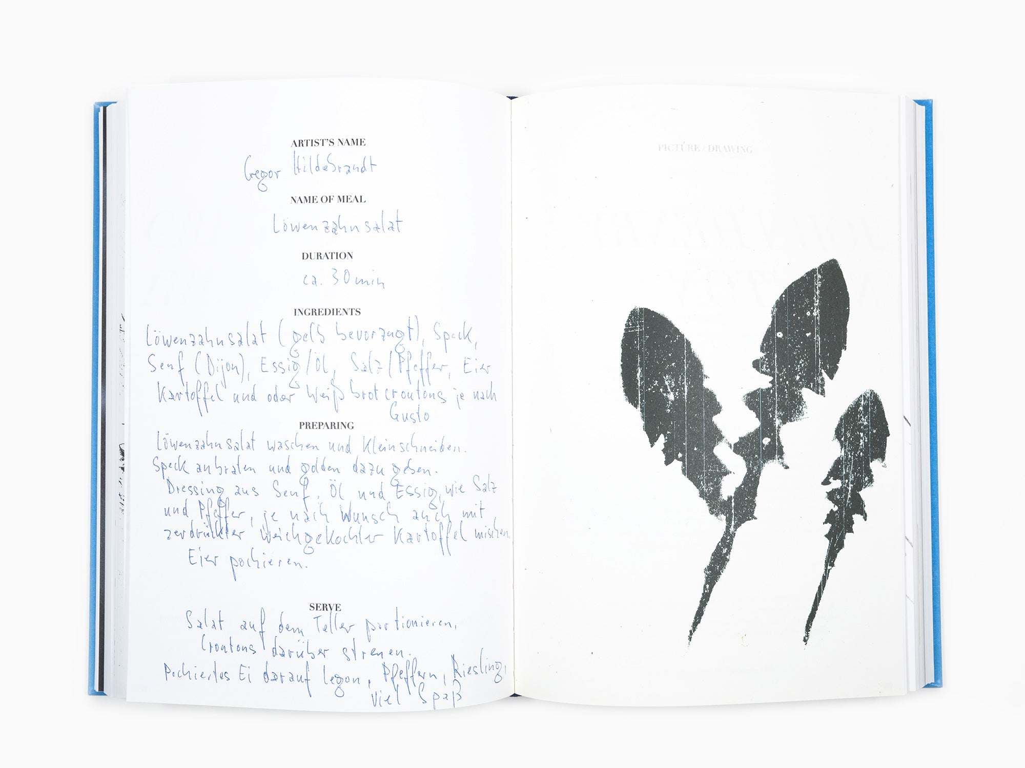 Artists' recipes - Contemporary artists and their favorite recipes