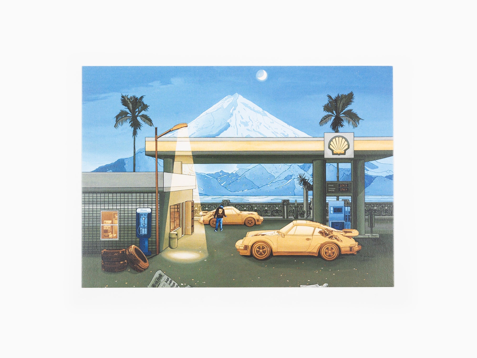 Daniel Arsham - Postcard "Pitstop Shell, 2023