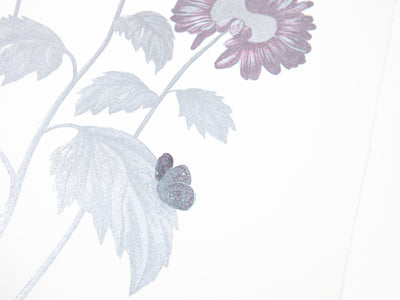 Laurent Grasso - Future Herbarium, Gerbera (blue & silver)