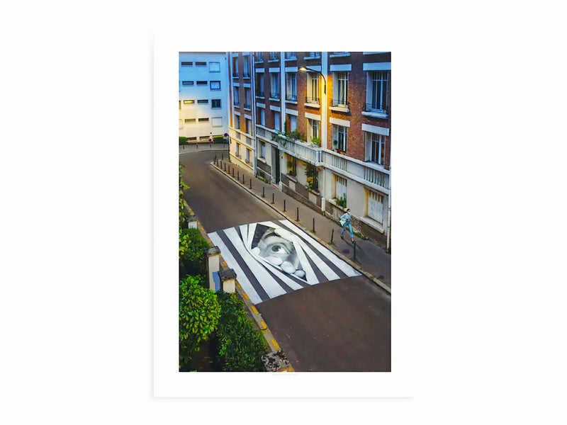 JR - Poster Finding Hope, night view, Paris, France, 2020