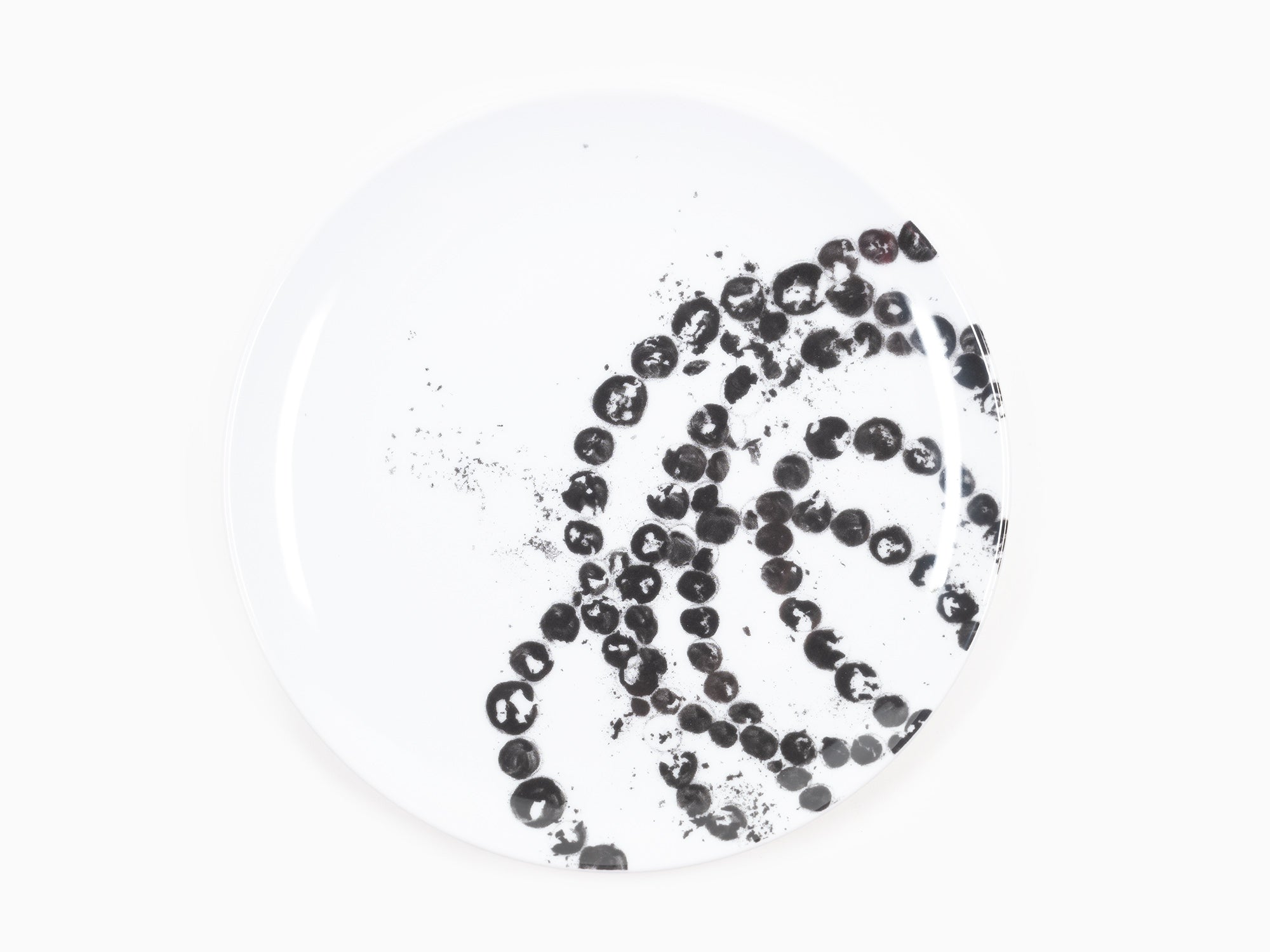 Jean-Michel Othoniel - Assiette mignardise « Rose du Louvre » noire en porcelaine