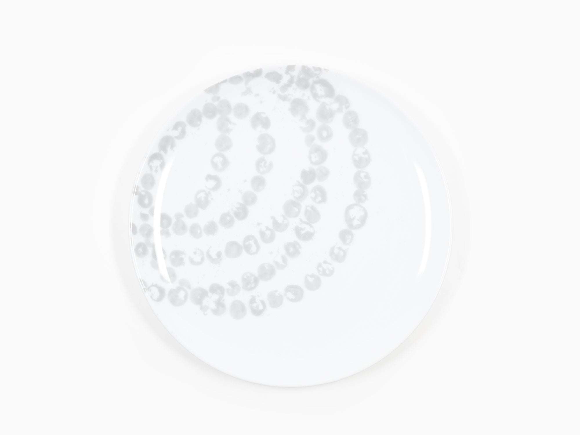 Jean-Michel Othoniel - Assiette mignardise « Rose du Louvre » grise en porcelaine