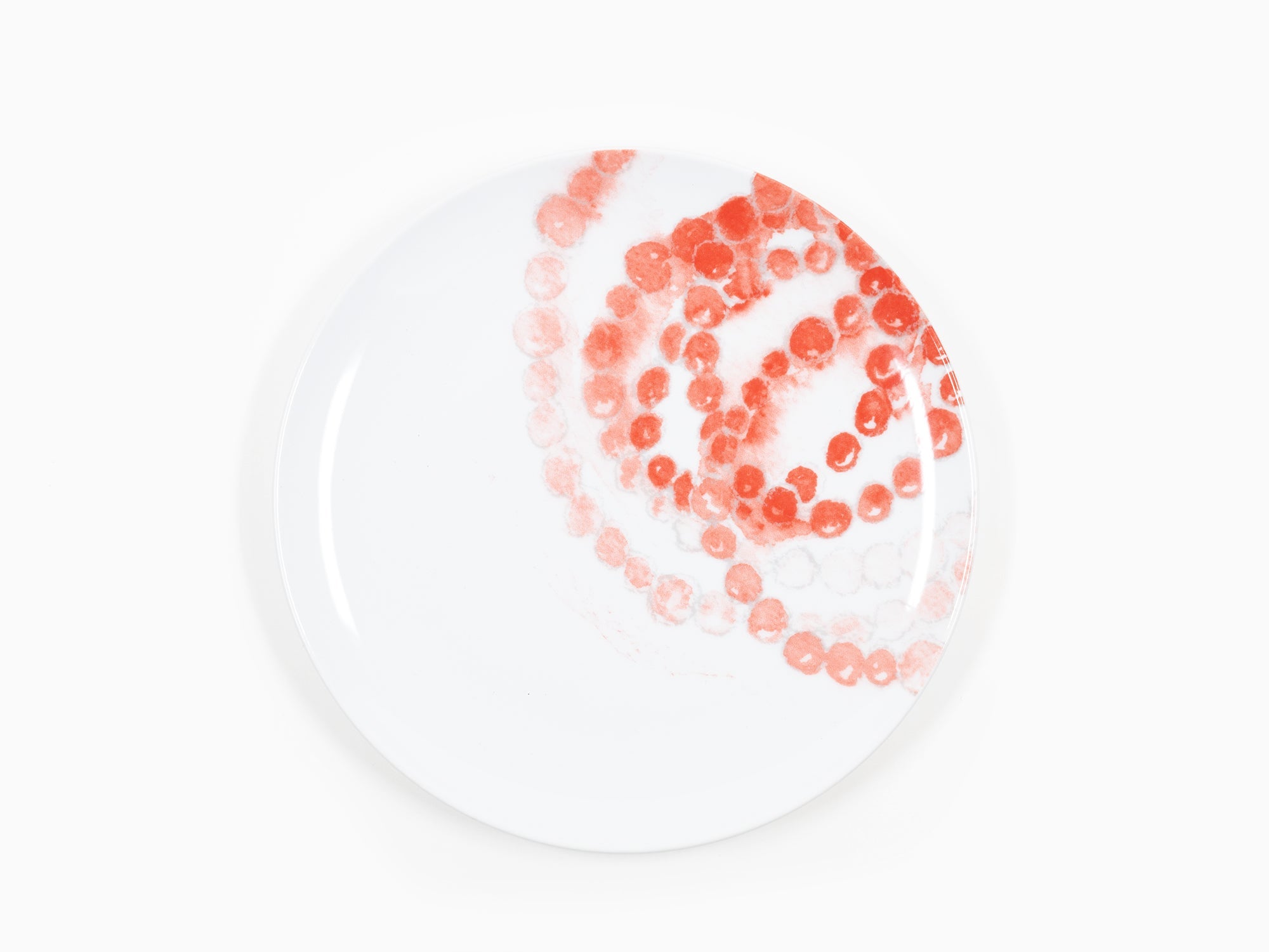 Jean-Michel Othoniel - Assiette mignardise « Rose du Louvre » rouge en porcelaine