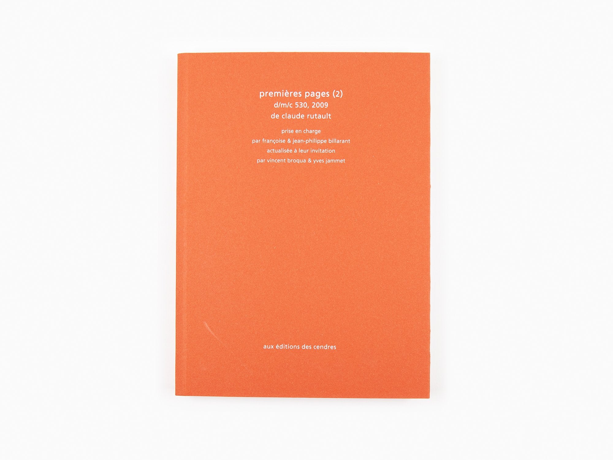 Claude Rutault - Premières pages (2) d/m/c 530