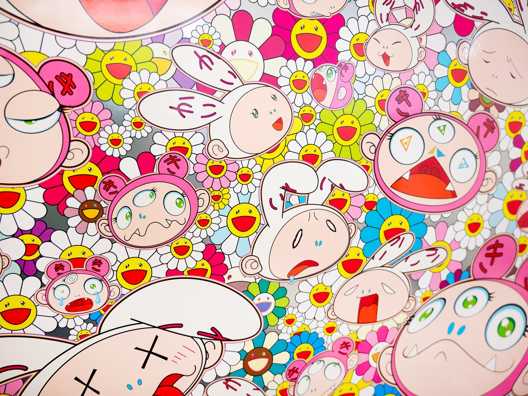 Takashi Murakami - There's bound to be difficult times, There's bound to be sad times, But we won't lose heart; we'd rather not cry, so laugh, we will!