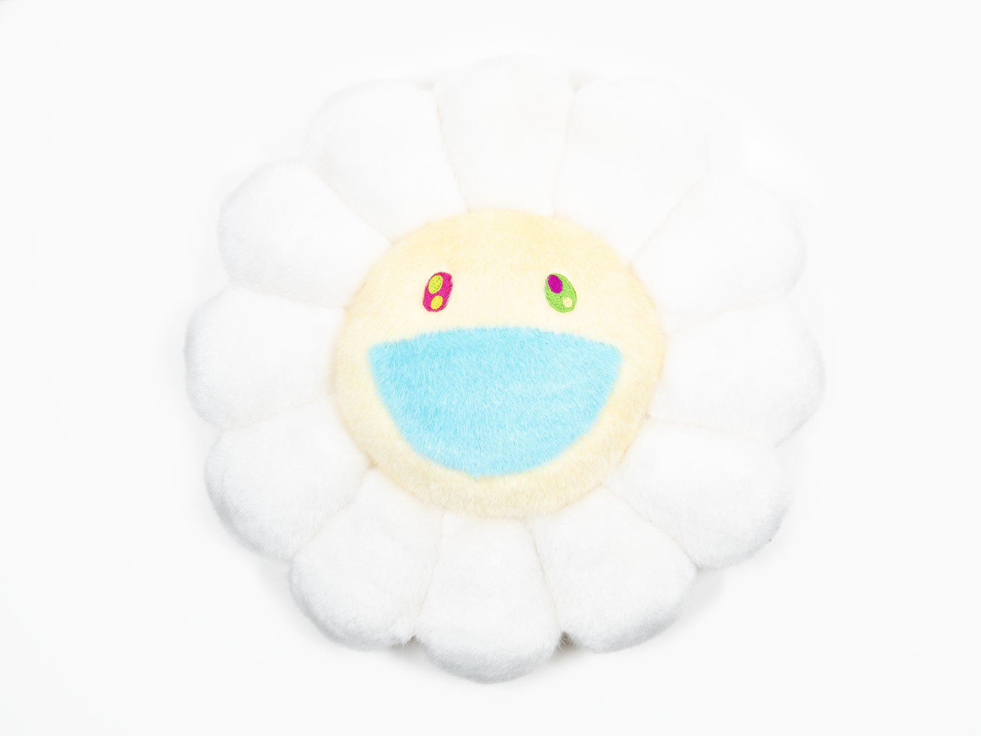 Takashi MURAKAMI - Flower Cushion - 30 cm - White (blue mouth)