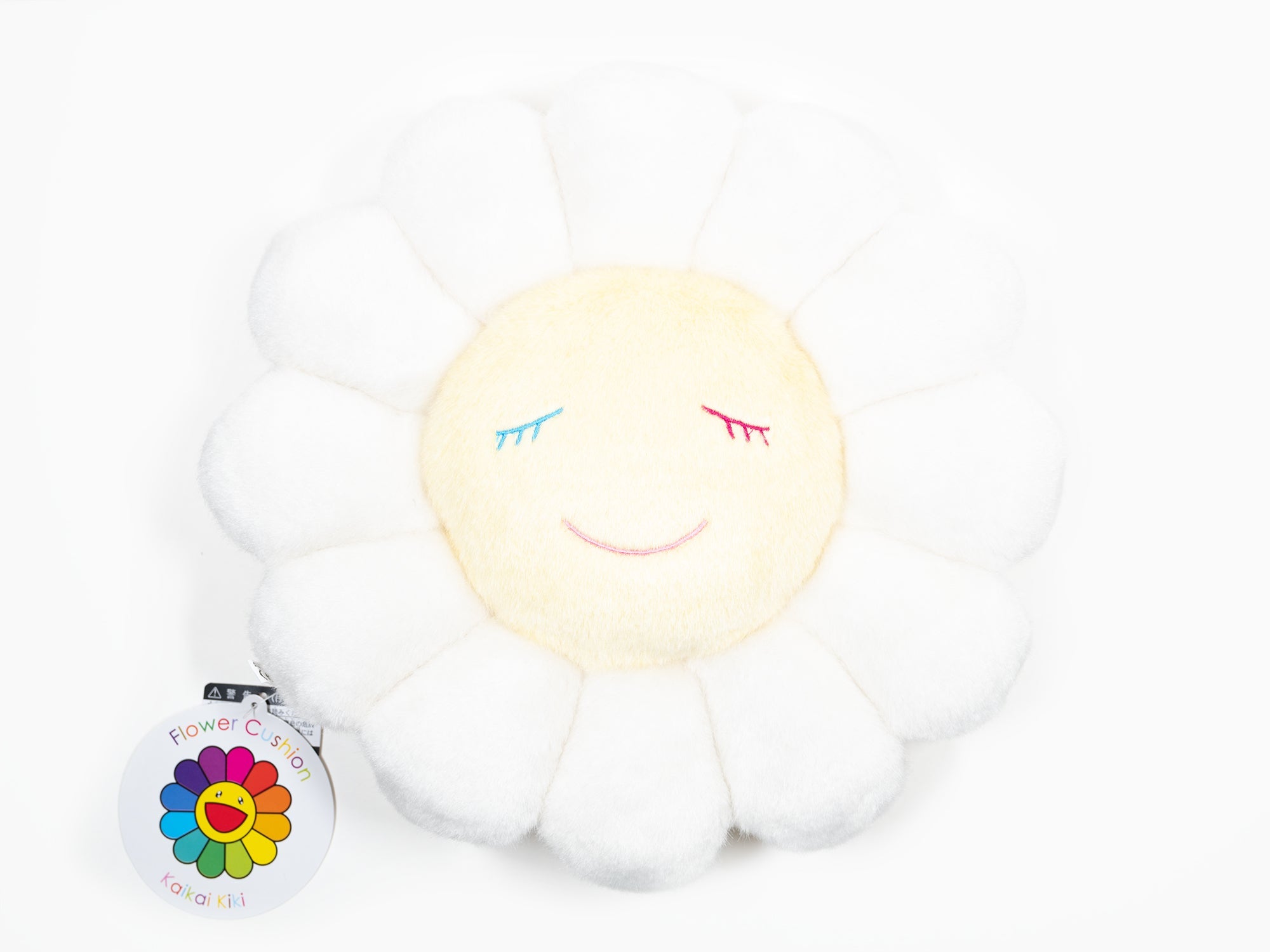 Takashi MURAKAMI - Flower Cushion - 30 cm - White (blue mouth)
