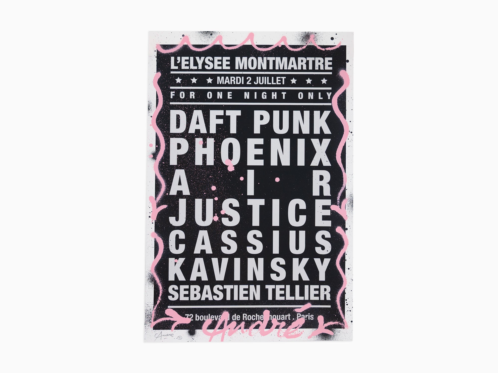 André - Dream Concert "Daft Punk, L'Elysée Montmartre" - Black/Metallic Silver (enhanced by hand)