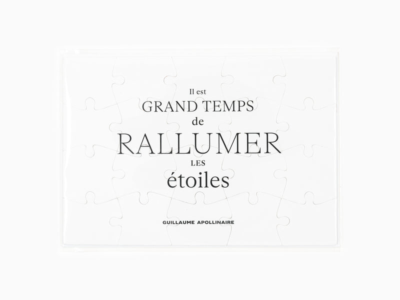 Carte postale puzzle - Il est grand temps de rallumer les étoiles / Guillaume Apollinaire